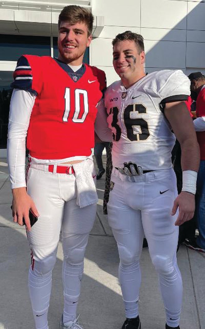 Brothers square off against each other in college football game - Davie ...